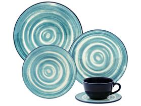 Aparelho de Jantar e Chá 20 Peças Oxford Daily Redondo Azul Unni Oceânica