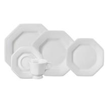 Aparelho de Jantar e Chá 20 Peças Prisma Branco Porcelana Schmidt Aparelho de Jantar e Chá 20 Peças Prisma Branco Porcelana Schmidt