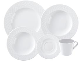 Aparelho de Jantar e Chá 20 Peças Tramontina Porcelana Branco Redondo Ingrid