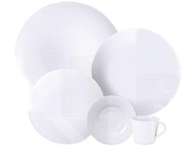 Aparelho de Jantar e Chá 20 Peças Tramontina Redondo de Porcelana Branco Grid 96589032
