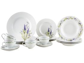 Aparelho de Jantar e Chá 20 Peças Tramontina Redondo de Porcelana Branco Lilla 96589052