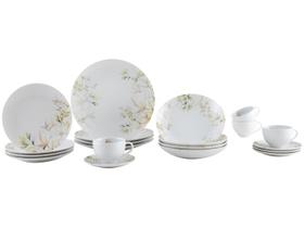 Aparelho de Jantar e Chá 20 Peças Tramontina Redondo de Porcelana Branco Magnólia 96589034