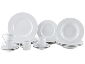 Aparelho de Jantar e Chá 20 Peças Tramontina Redondo de Porcelana Branco Mesh 96589028 Aparelho de Jantar e Chá 20 Peças Tramontina Redondo de Porcelana Branco Mesh 96589028