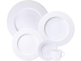 Aparelho de Jantar e Chá 20 Peças Tramontina Redondo de Porcelana Branco Santorini 96589026