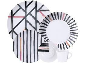 Aparelho de Jantar e Chá 20 Peças Tramontina Redondo de Porcelana Street 96589030 Aparelho de Jantar e Chá 20 Peças Tramontina Redondo de Porcelana Street 96589030