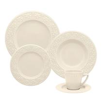 Aparelho de Jantar e Chá 30 Peças Marfim em Cerâmica Jogo Completo para 6 Pessoas Aparelho de Jantar e Chá 30 Peças Marfim em Cerâmica Jogo Completo para 6 Pessoas