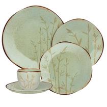 Aparelho De Jantar E Chá 30 Peças Porcelana Verde Bambu Oxford Aparelho De Jantar E Chá 30 Peças Porcelana Verde Bambu Oxford