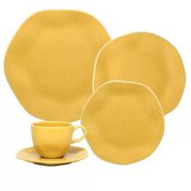 Aparelho de Jantar e Chá 30 Peças Ryo Maracujá Porcelana Oxford Amarelo