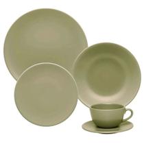 Aparelho de Jantar e Chá 30 Peças Unni Oliva Oxford Porcelanas