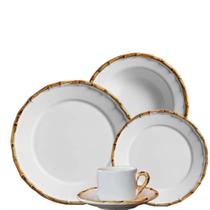 Aparelho de Jantar e Chá 30pç Linha Bambu 1a Linha Cerâmica Scalla