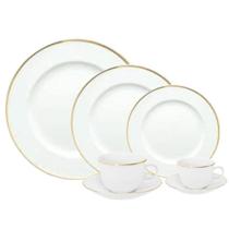 Aparelho de Jantar e Chá 42pcs Flamingo Sofia Ouro Porcelana Oxford Aparelho de Jantar e Chá 42pcs Flamingo Sofia Ouro Porcelana Oxford