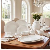 Aparelho de Jantar e Chá 54pçs Porcelana New Bone Butterfly Flower Lyor Aparelho de Jantar e Chá 54pçs Porcelana New Bone Butterfly Flower Lyor