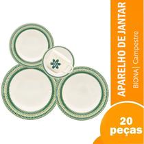 Aparelho De Jantar e Chá Biona 20 Peças Donna Campestre Premium