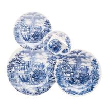 Aparelho de Jantar e Chá Cena Inglesa com 30 peças Elegância e Tradição à Mesa