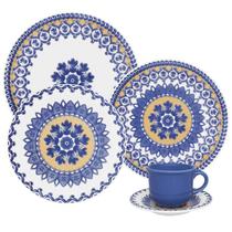 Aparelho de Jantar e Chá Cerâmica 20 Peças Floreal La Carreta Oxford JX20-6788