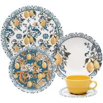 Aparelho de Jantar e Chá Cerâmica 20 Peças Unni Siciliano Oxford AW20-5609