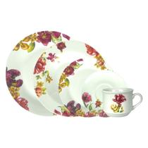 Aparelho De Jantar E Chá Le Jardin De Porcelana C/20 Peças Aparelho De Jantar E Chá Le Jardin De Porcelana C/20 Peças