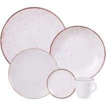 Aparelho de Jantar e Chá Rustico Marrom em Porcelana com 20 Peças - Tramontina UNICA Aparelho de Jantar e Chá Rustico Marrom em Porcelana com 20 Peças - Tramontina UNICA