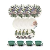 Aparelho De Jantar E Chá Unni Bothanica 20 Peças Oxford