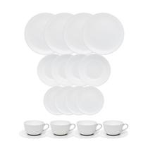 Aparelho De Jantar E Chá Unni White Branco 20 Peças Oxford