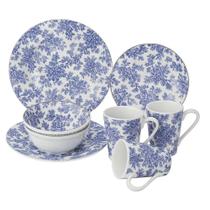 Aparelho de Jantar em Melamina Resistente 16 Pçs Azul Quanhe