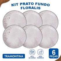 Aparelho de Jantar Floralis Tramontina Jogo de Pratos Rasos, Fundos e Sobremesa com Opções de Kits