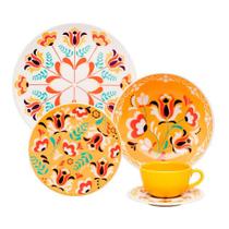 Aparelho de Jantar Flowers - 20 Peças - Conjunto de Mesa de Jantar Clássico de Alta Qualidade - Louças Premium para Refeições Memoráveis!