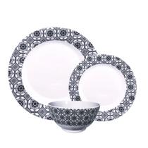 Aparelho De Jantar Individual 3 Pçs Melamina Português Preto