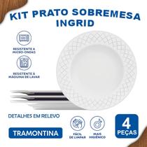 Aparelho de Jantar Ingrid Tramontina Jogo de Pratos Raso, Fundo e Sobremesa com Opções de Kits