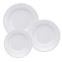 Aparelho De Jantar Jogo 12 Pratos Branco Cerâmica Plus Biona
