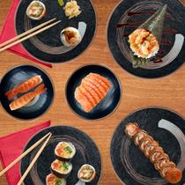 Aparelho De Jantar Jogo 12 Pratos Melamina Premium Oriental