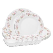 Aparelho De Jantar Jogo 18 Peças Prato Raso Sobremesa E Bowl Flowers Em Casa Tem Aparelho De Jantar Jogo 18 Peças Prato Raso Sobremesa E Bowl Flowers Em Casa Tem