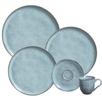 Aparelho De Jantar Jogo Pratos Kit 16 Peças Bio Breeze Azul Cerâmica Completo Porto Brasil