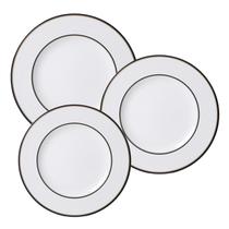 Aparelho de Jantar Jogo Pratos Kit 18 Peças Sienna Porcelana Bordas Decoradas Tramontina Aparelho de Jantar Jogo Pratos Kit 18 Peças Sienna Porcelana Bordas Decoradas Tramontina