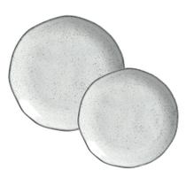 Aparelho De Jantar Jogo Pratos Orgânico Echo 8 Pçs Cerâmica Aparelho De Jantar Jogo Pratos Orgânico Echo 8 Pçs Cerâmica