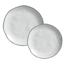 Aparelho De Jantar Jogo Pratos Orgânico Echo Kit 12 Peças Cerâmica Porto Brasil Rustico