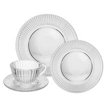 Aparelho De Jantar Jogo Pratos Renaissance Transparente Kit 12 Peças Lyor Cristal Aparelho De Jantar Jogo Pratos Renaissance Transparente Kit 12 Peças Lyor Cristal