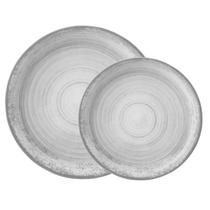 Aparelho de Jantar Kit 8 Peças Esfera Cinza Porcelana Schmidt