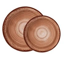 Aparelho de Jantar Kit 8 Peças Esfera Marrom Porcelana Schmidt
