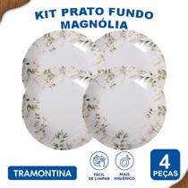 Aparelho de Jantar Magnólia Tramontina Jogo de Pratos Rasos, Fundos e Sobremesa com Opções de Kits