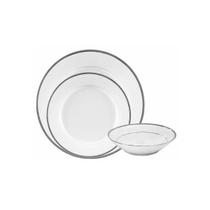 Aparelho de Jantar Noritake Toorak Platinum 18 Peças: Elegância em Porcelana com Filete em Platina