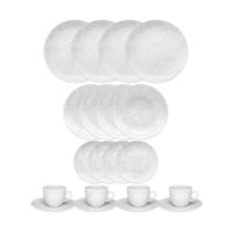 Aparelho De Jantar Oxford 20 Peças Cerâmica Off White Pratos E Xícara Conjunto Completo