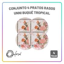 Aparelho de Jantar Oxford Buque Tropical Jogo de Pratos Rasos, Fundos e Sobremesa Cerâmica Opções de Kit