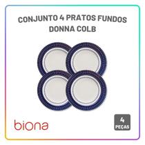 Aparelho de Jantar Oxford Donna Colb Jogo de Pratos Rasos, Fundos e Sobremesa Cerâmica Opções de Kit