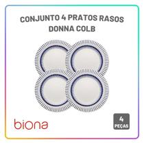Aparelho de Jantar Oxford Donna Colb Jogo de Pratos Rasos, Fundos e Sobremesa Cerâmica Opções de Kit