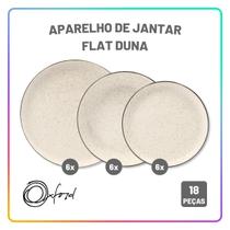 Aparelho de Jantar Oxford Duna Jogo de Pratos Rasos, Fundos e Sobremesa Porcelana Opções de Kit