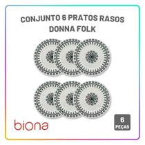 Aparelho de Jantar Oxford Folk Jogo de Pratos Rasos, Fundos e Sobremesa Cerâmica com Opções de Kit
