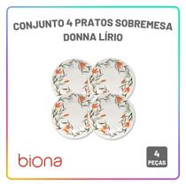 Aparelho de Jantar Oxford Lírio Jogo de Pratos Rasos, Fundos e Sobremesa Cerâmica com Opções de Kit