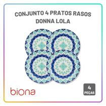 Aparelho de Jantar Oxford Lola Jogo de Pratos Rasos, Fundos e Sobremesa Cerâmica com Opções de Kit