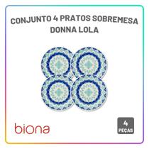 Aparelho de Jantar Oxford Lola Jogo de Pratos Rasos, Fundos e Sobremesa Cerâmica com Opções de Kit
